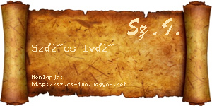 Szűcs Ivó névjegykártya